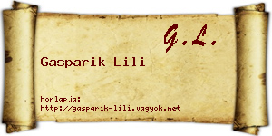 Gasparik Lili névjegykártya